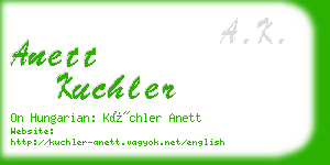 anett kuchler business card